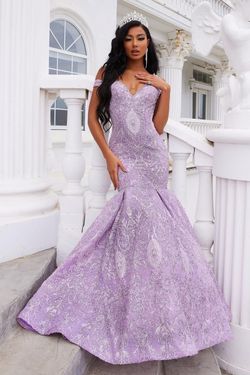 Style PS22042 Portia and Scarlett Purple Size 18 Plus Size Floor Length Mermaid Dress on Queenly