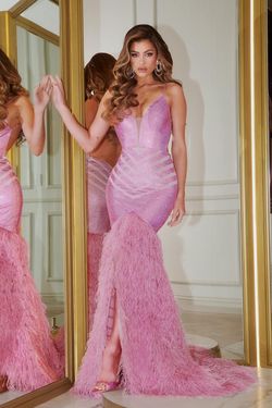Style PS22336 Portia and Scarlett Pink Size 0 Tall Height Floor Length Pageant Mermaid Dress on Queenly