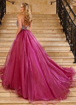 Style 50186 Rachel Allan Pink Size 6 Black Tie Pageant Side slit Dress on Queenly