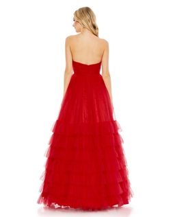 Style 67999 Mac Duggal Red Size 0 Pageant Tall Height Ball gown on Queenly