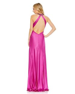 Style 68063 Mac Duggal Hot Pink Size 6 Tall Height Black Tie Straight Dress on Queenly