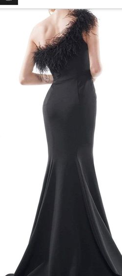 Colors Black Tie Size 4 Jersey Side slit Dress on Queenly