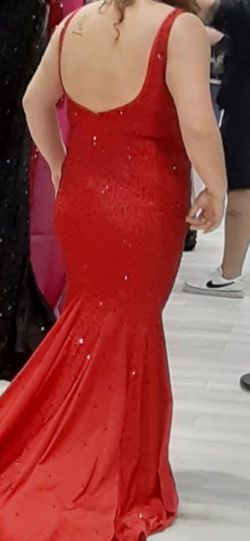 Jovani Red Size 14 Homecoming Floor Length Mermaid Dress on Queenly