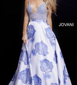 Jovani Light Blue Size 2 Pageant Black Tie Train Dress on Queenly