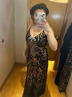 Windsor Black Size 12 Homecoming Midi Plus Size Cocktail Dress on Queenly
