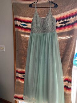 Speechless Blue Size 18 Floor Length Plus Size Straight Dress on Queenly