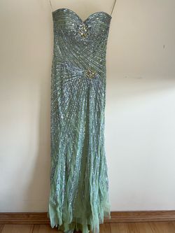 Jovani Green Size 2 Appearance Floor Length Strapless Side Slit Ball gown on Queenly