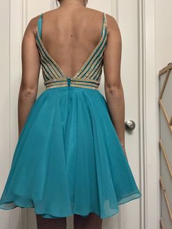 Jovani Blue Size 00 Pageant Floor Length Ball gown on Queenly