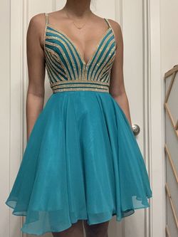 Jovani Blue Size 00 Pageant Floor Length Ball gown on Queenly