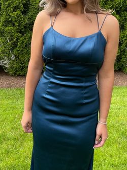 Sherri Hill Blue Size 10 Floor Length Military Homecoming Straight Dress on Queenly