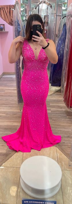 Johnathan Kayne Pink Size 10 Military Floor Length Mermaid Dress on Queenly