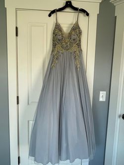 Betsy and Adam Silver Size 4 Ball gown on Queenly