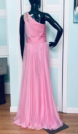 La Femme Pink Size 6 Tulle Floor Length Prom Sequined A-line Dress on Queenly