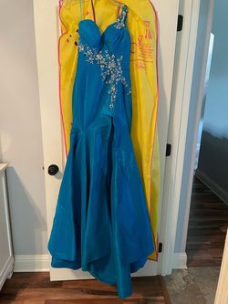 The Crown Collection Blue Size 2 Prom Black Tie Mermaid Dress on Queenly
