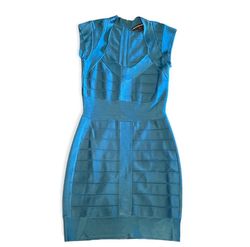 French Connection Blue Size 6 Prom Midi Cocktail Dress on Queenly