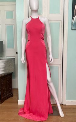 La Femme Pink Size 8 Floor Length Mini Straight Dress on Queenly