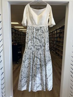 Tiffany Designs White Size 12 Floor Length Plus Size A-line Dress on Queenly