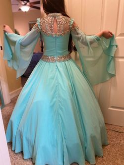 Little Rosie / Bali Bali Fashions / custom Blue Size 10 50 Off Floor Length Girls Size Pageant Ball gown on Queenly