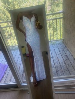 Promgirl White Size 4 50 Off Summer Side slit Dress on Queenly