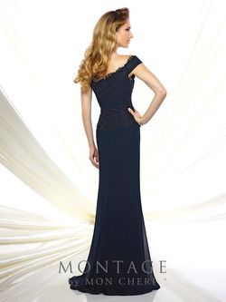 Style 116937 Montage Blue Size 20 116937 Train Tulle Mermaid Dress on Queenly