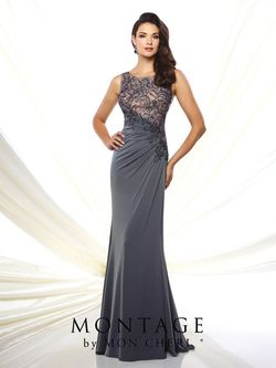 Style 116947 Montage Gray Size 12 Plus Size Floor Length Pageant Straight Dress on Queenly