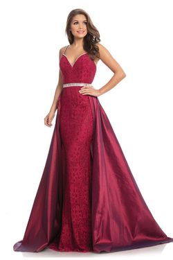 Style 7242 Johnathan Kayne Red Size 6 Black Tie Pageant Lace Ball gown on Queenly