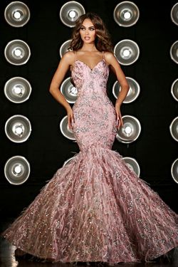 Style PS23047 Portia and Scarlett Pink Size 4 Floor Length Pageant Tall Height Mermaid Dress on Queenly