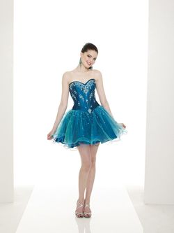 Style 9085 Sticks and Stones Blue Size 24 Tall Height Cocktail Dress on Queenly