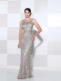 Style 115604 Cameron Blake Silver Size 6 Black Tie Floor Length Boat Neck Straight Dress on Queenly