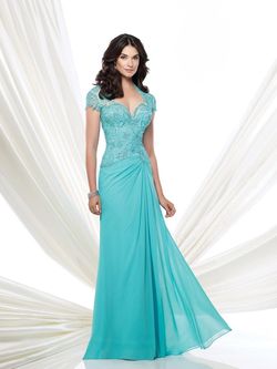 Style 115974 Montage Blue Size 8 Train Keyhole Navy Straight Dress on Queenly