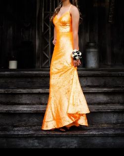 Jovani Orange Size 00 Military Black Tie Floor Length Mermaid Dress on Queenly