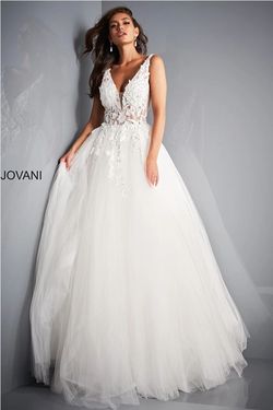 Style 2840 Jovani White Size 6 Ivory Tall Height Sequin Ball gown on Queenly