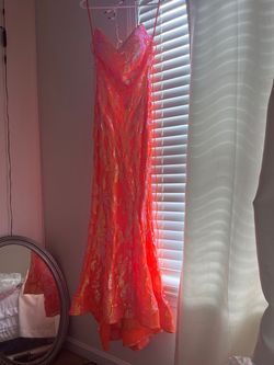 Jovani Orange Size 8 Floor Length Prom Straight Dress on Queenly