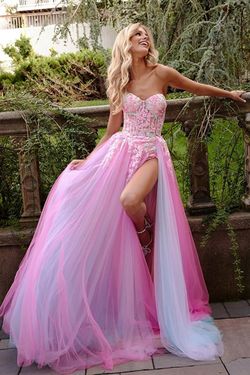 Style 23713 Jovani Pink Size 2 Black Tie A-line Dress on Queenly
