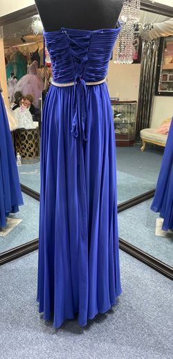 Cinderella Divine Blue Size 20 Black Tie Military Prom Free Shipping Straight Dress on Queenly