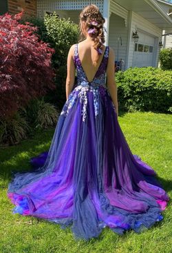 Darla Fox Purple Size 4 Floor Length Ball gown on Queenly