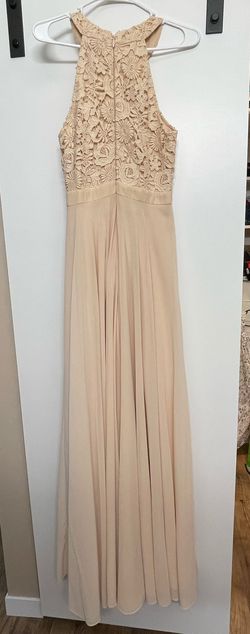 Lulus Nude Size 8 Wedding Guest Prom Floor Length Straight Dress on Queenly