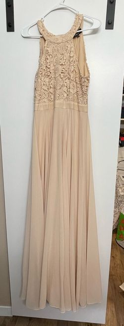 Lulus Nude Size 8 Wedding Guest Prom Floor Length Straight Dress on Queenly