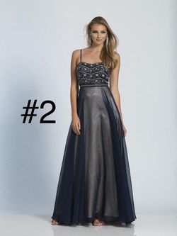 Style 2738 Dave & Johnny Blue Size 2 50 Off Dave And Johnny Military A-line Dress on Queenly