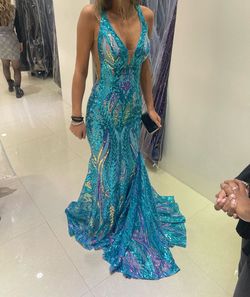 Jovani Multicolor Size 00 Floor Length Mermaid Dress on Queenly