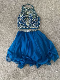 Blush Blue Size 0 Prom Cocktail Dress on Queenly