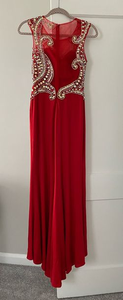 Rachel Allan Red Size 4 Black Tie Military Straight Dress on Queenly