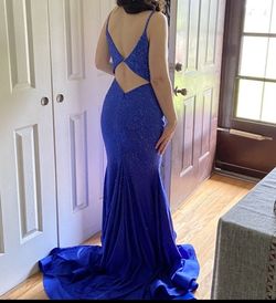 Amarra Blue Size 4 Homecoming Floor Length Straight Dress on Queenly
