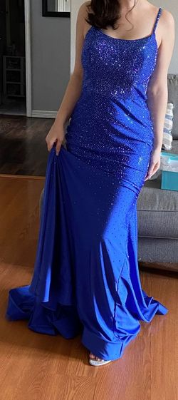Amarra Blue Size 4 Homecoming Floor Length Straight Dress on Queenly