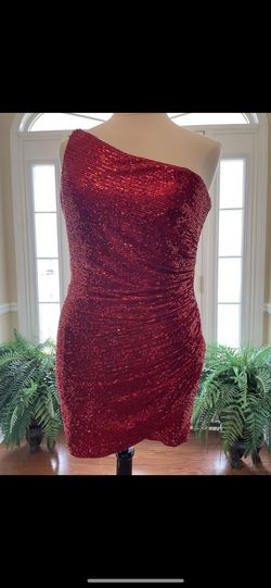 La Femme Red Size 12 Midi Cocktail Dress on Queenly