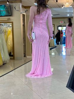 Primavera Pink Size 6 Black Tie Floor Length Side slit Dress on Queenly