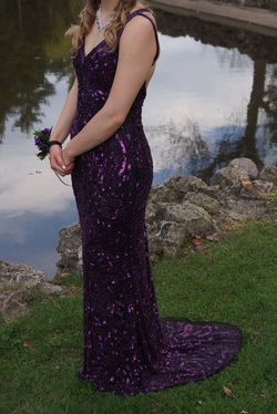 Primavera Purple Size 2 Medium Height Free Shipping Mermaid Dress on Queenly