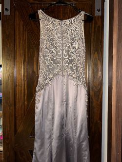Madison James Silver Size 0 Floor Length 50 Off Jersey Mermaid Dress on Queenly