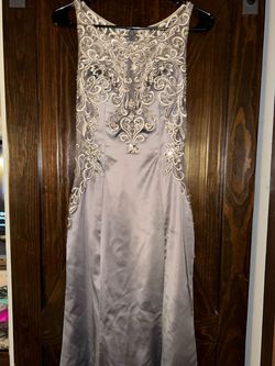 Madison James Silver Size 0 Floor Length 50 Off Jersey Mermaid Dress on Queenly