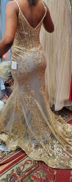 Jovani Multicolor Size 8 Wedding Guest Plunge Wedding Mermaid Dress on Queenly